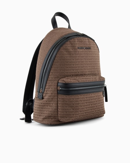 Armani Mochila De Tejido Jacquard Con Inscripción Integral