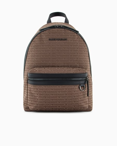 Armani Mochila de tejido jacquard con inscripción integral