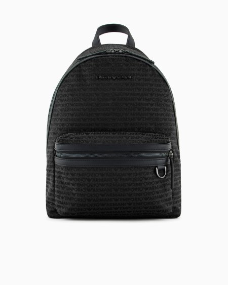 Armani Mochila de tejido jacquard con inscripción integral