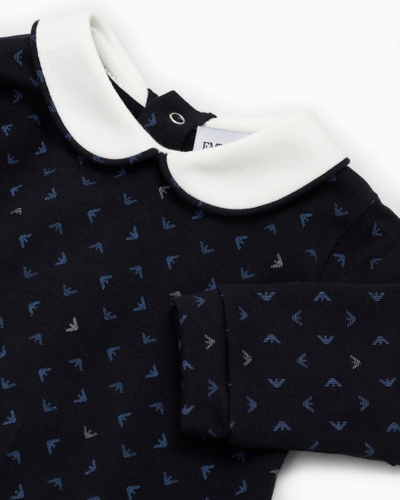 Armani Mono Con Cuello Claudine Y Motivo Integral De águila Con Efecto óptico