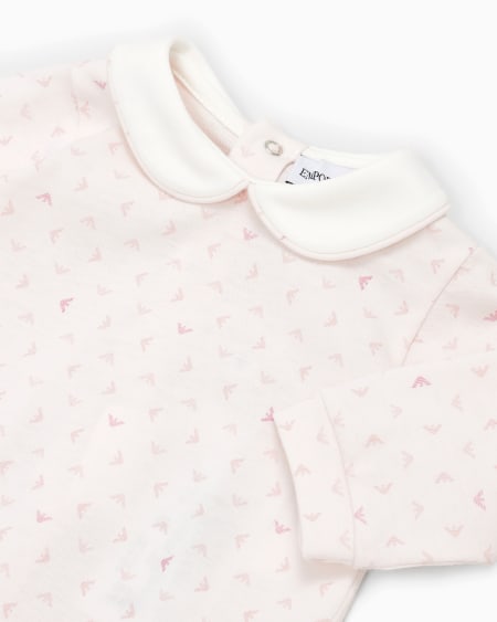 Armani Mono Con Cuello Claudine Y Motivo Integral De águila Con Efecto óptico