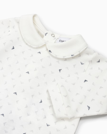 Armani Mono Con Cuello Claudine Y Motivo Integral De águila Con Efecto óptico