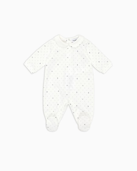 Armani Mono con cuello Claudine y motivo integral de águila con efecto óptico