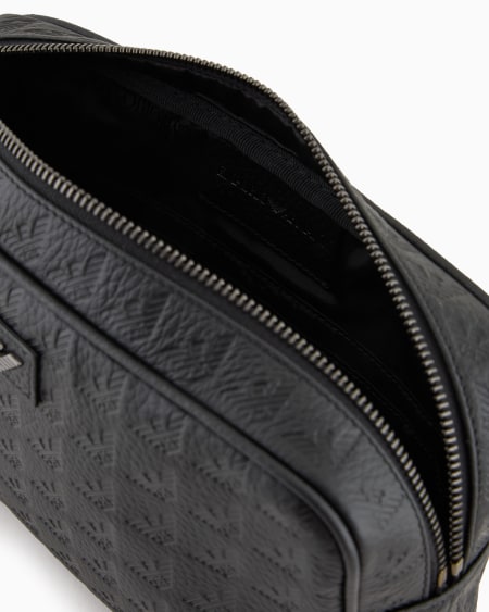 Armani Neceser De Piel Con Motivo Integral De águila En Relieve