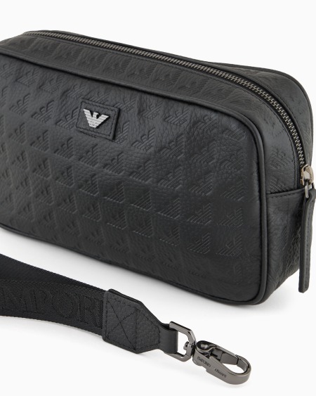 Armani Neceser De Piel Con Motivo Integral De águila En Relieve