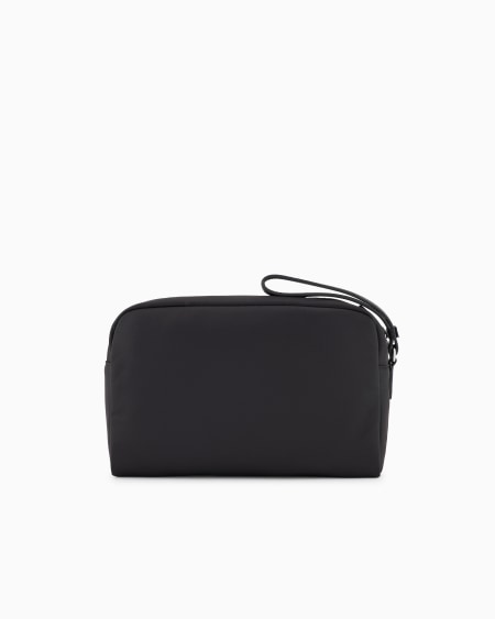 Armani Neceser Mediano De Nailon Reciclado Con Placa De águila ASV