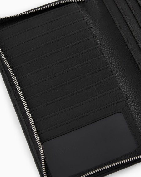 Armani Organizador De Piel Saffiano Regenerada Con Placa De águila ASV