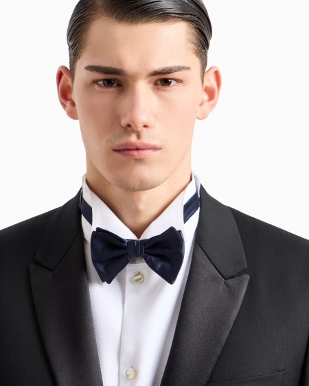 Armani Pajarita Anudada De Seda Pura Microadamascada