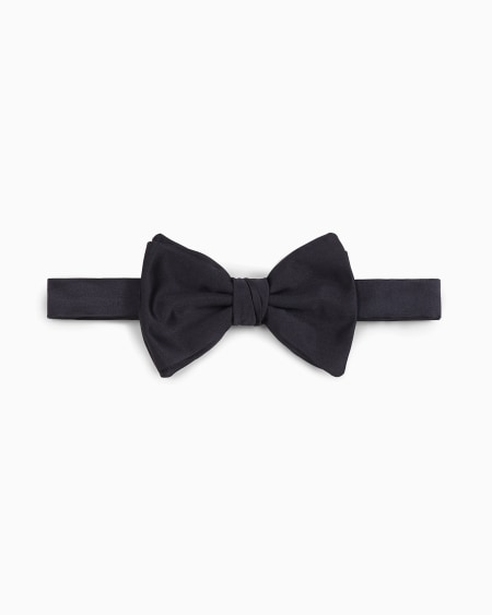 Armani Pajarita anudada de seda pura microadamascada