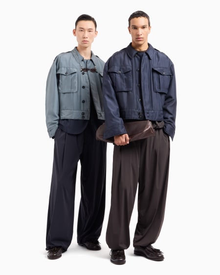 Armani Pantalones Anchos Con Cintura Elástica De Nailon Bielástico Superligero