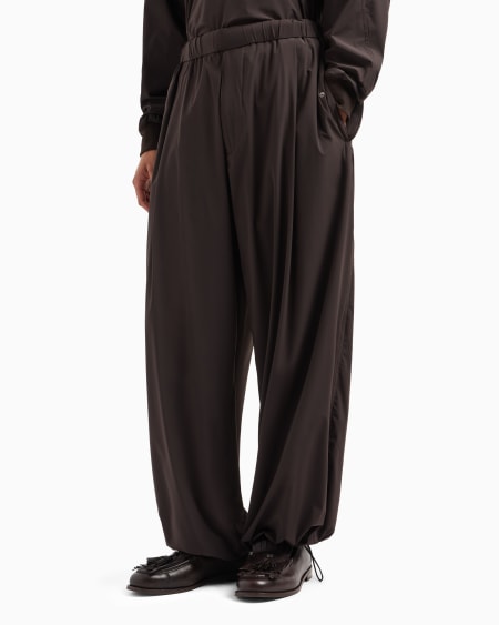 Armani Pantalones Anchos Con Cintura Elástica De Nailon Bielástico Superligero