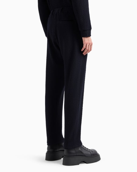 Armani Pantalones Chinos Con Pliegues De Punto Elástico De Lana Virgen Con Efecto Tridimensional