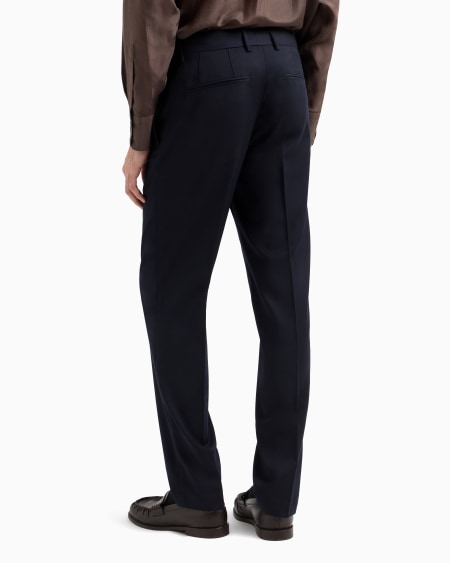 Armani Pantalones Chinos De Sarga Ligera De Mezcla De Lana Virgen