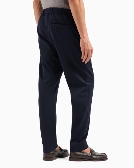 Armani Pantalones Con Cintura Elástica De Gabardina Técnica Elástica