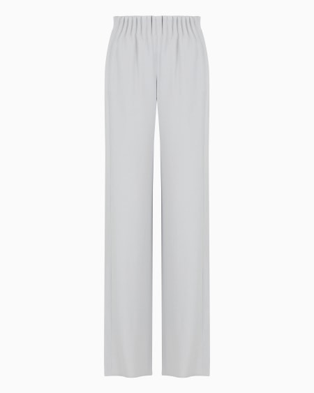 Armani Pantalones con cintura fruncida en mezcla de acetato con fantasía chevrón Icon