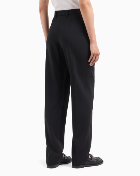 Armani Pantalones Con Pinzas De Grain De Poudre De Lana
