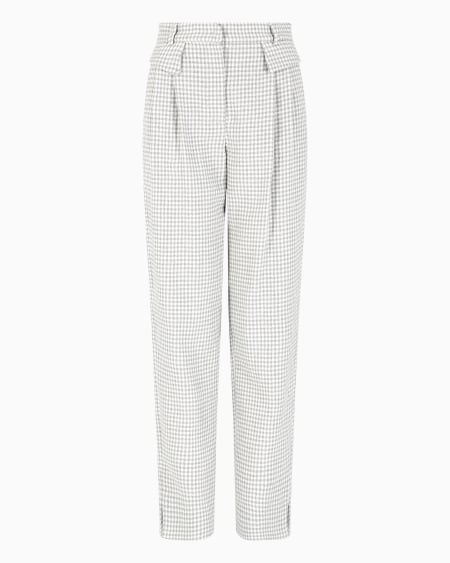 Armani Pantalones con pinzas de tejido jacquard con motivo pata de gallo Icon