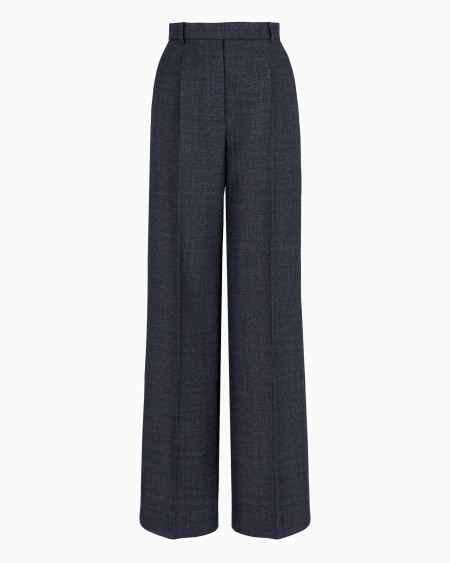 Armani Pantalones con pinzas en grisalla compacta de lana mouliné