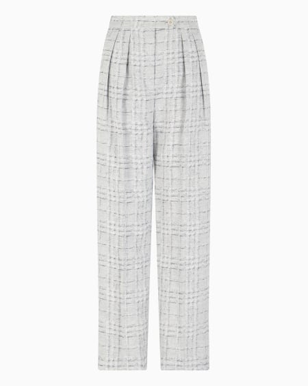 Armani Pantalones con pinzas en mezcla de lino con motivo a cuadros Icon