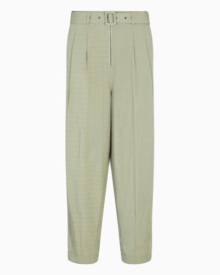 Armani Pantalones con pinzas y cinturón de nailon y viscosa