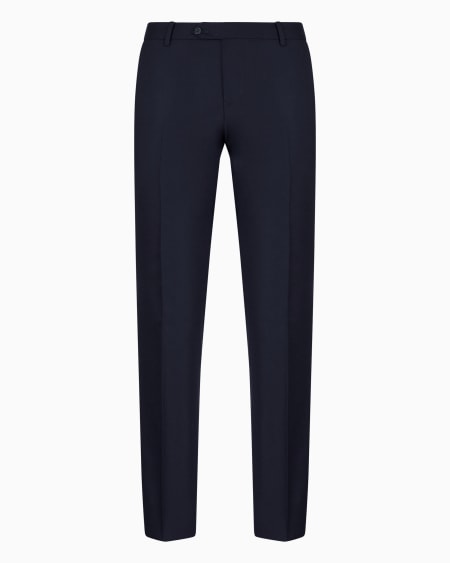 Armani Pantalones con pliegue de lana virgen cepillada