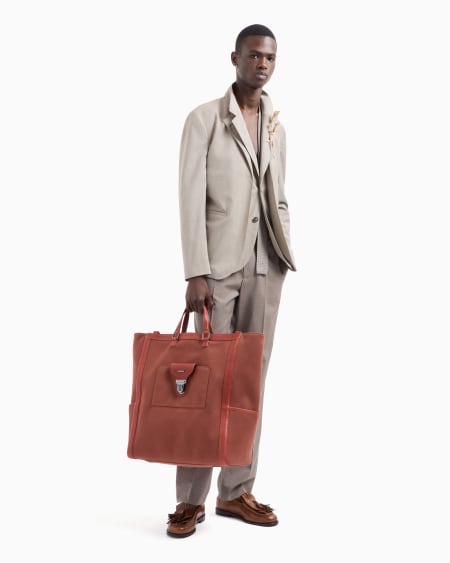 Armani Pantalones Con Pliegue De Tela De Lana Fría Tropical