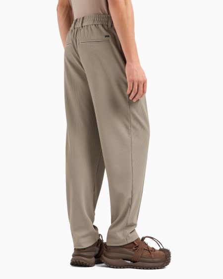 Armani Pantalones Con Pliegues De Nailon Elástico Efecto Canneté