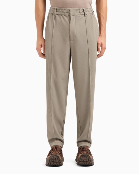 Armani Pantalones Con Pliegues De Nailon Elástico Efecto Canneté