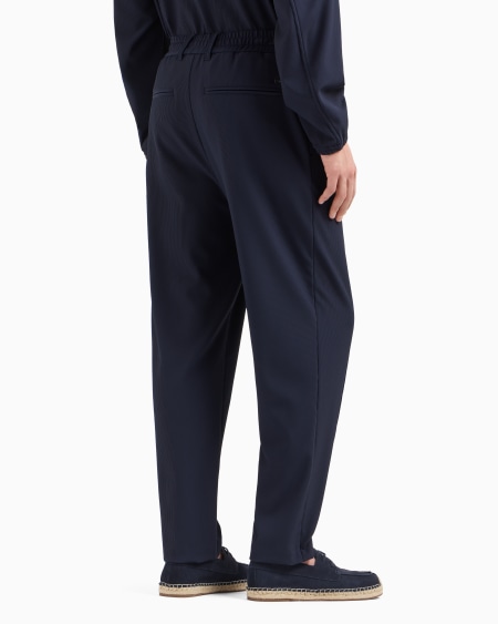 Armani Pantalones Con Pliegues De Nailon Elástico Efecto Canneté