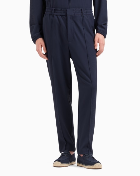 Armani Pantalones Con Pliegues De Nailon Elástico Efecto Canneté