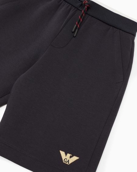 Armani Pantalones Cortos De Punto Doble Con Cordón Y Bordado