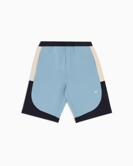 Armani Pantalones cortos de punto doble con detalles en bloques de color