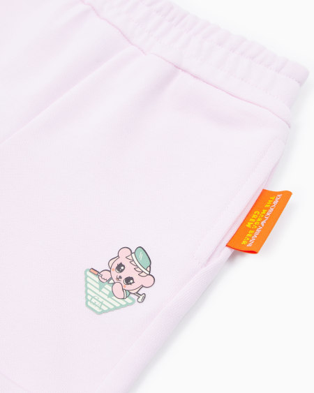 Armani Pantalones Cortos De Punto Orgánico Con Estampado Manga Bear Crew ASV