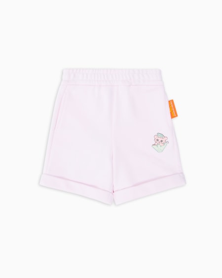 Armani Pantalones cortos de punto orgánico con estampado Manga Bear Crew ASV