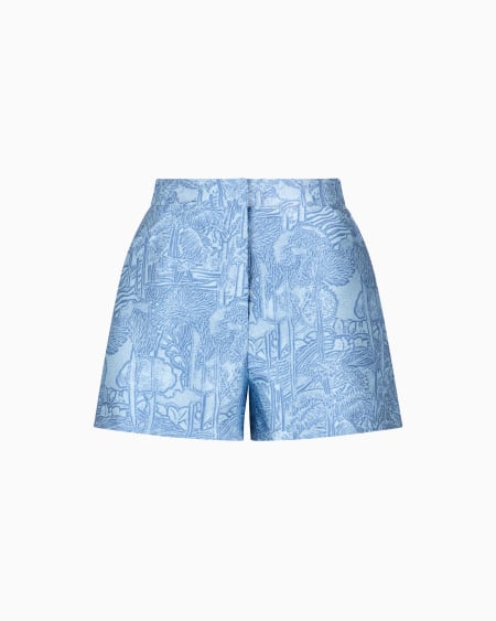 Armani Pantalones cortos de tejido jacquard con motivo exótico