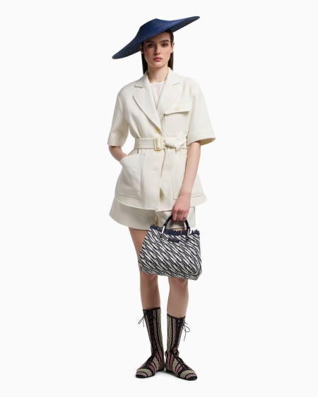 Armani Pantalones Cortos En Mezcla De Lana Efecto Microbouclé