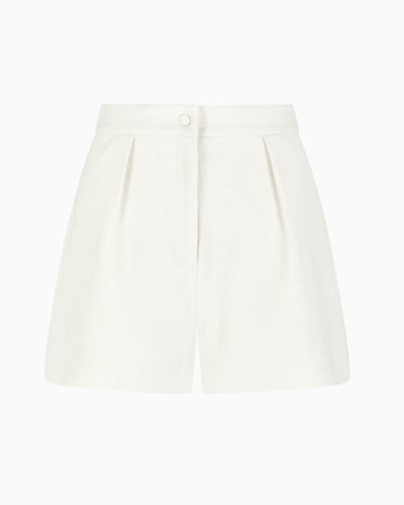 Armani Pantalones Cortos En Mezcla De Lana Efecto Microbouclé