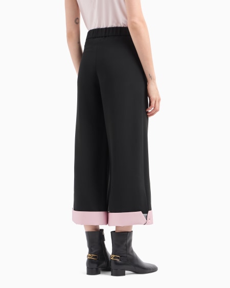 Armani Pantalones Cropped De Crepé De Cady Con Vuelta