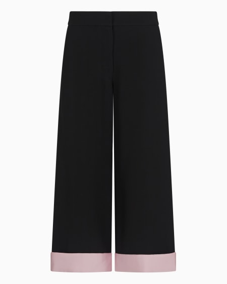 Armani Pantalones cropped de crepé de cady con vuelta