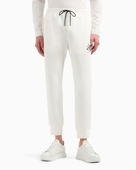 Armani Pantalones De Chándal De Punto Doble Con Bordado