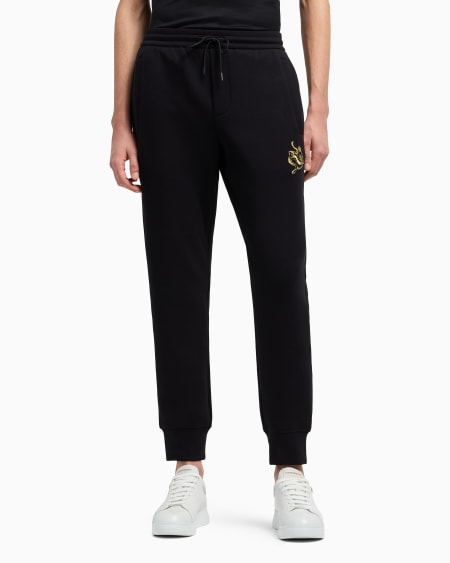 Armani Pantalones De Chándal De Punto Doble Con Bordado
