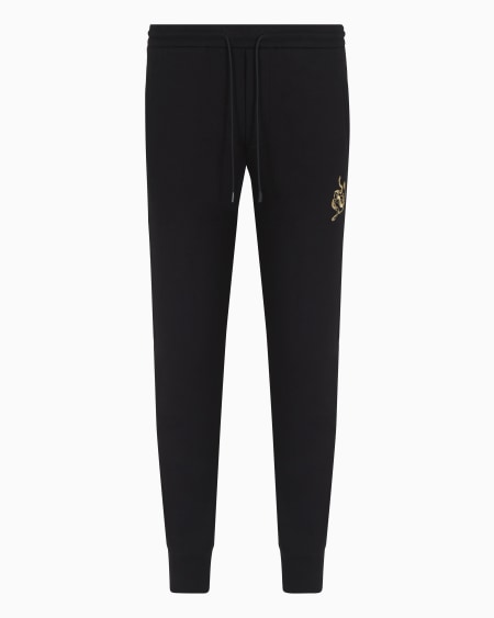 Armani Pantalones de chándal de punto doble con bordado
