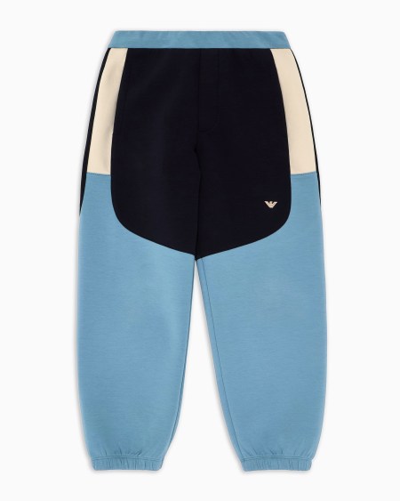 Armani Pantalones de chándal de punto doble con detalles en bloques de color