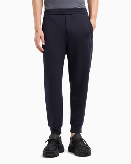 Armani Pantalones De Chándal De Punto Double Con Logotipo EA Bordado En Relieve