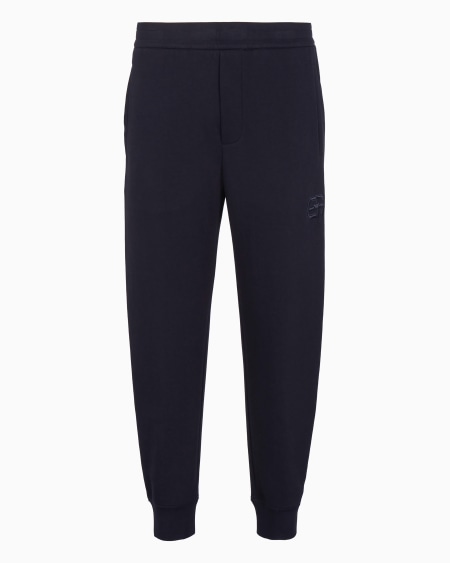 Armani Pantalones de chándal de punto double con logotipo EA bordado en relieve