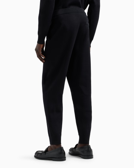 Armani Pantalones De Chándal De Punto Liso Con Pliegues Delanteros