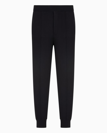 Armani Pantalones de chándal de punto liso con pliegues delanteros