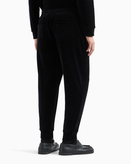 Armani Pantalones De Chándal En Chenilla Con Strass Integral Clubwear
