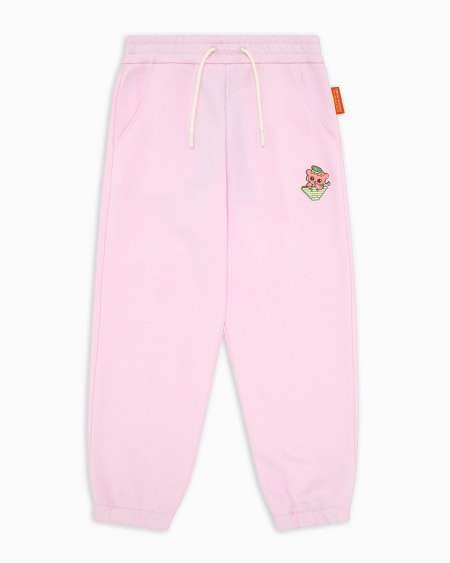 Armani Pantalones de chándal holgados de punto orgánico con estampado Manga Bear Crew ASV