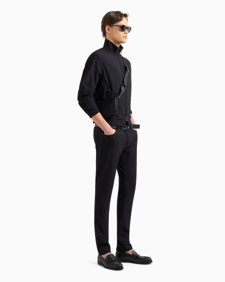 Armani Pantalones De Cinco Bolsillos En Nailon Elástico Con Efecto Canneté